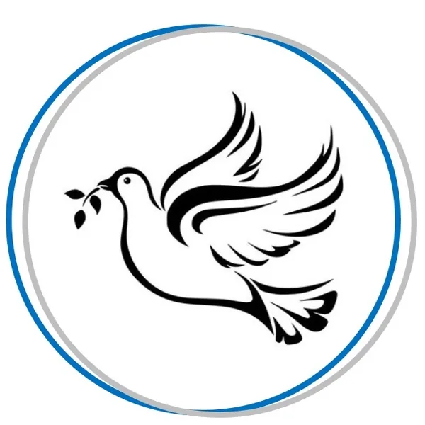 The Shropshire Celebrant dove logo, a black dove carrying a sprig inside a blue circle.